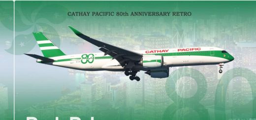 Cathay Pacific “80th Anniversary Retro” B-LRJ By WingtipLight v2.0